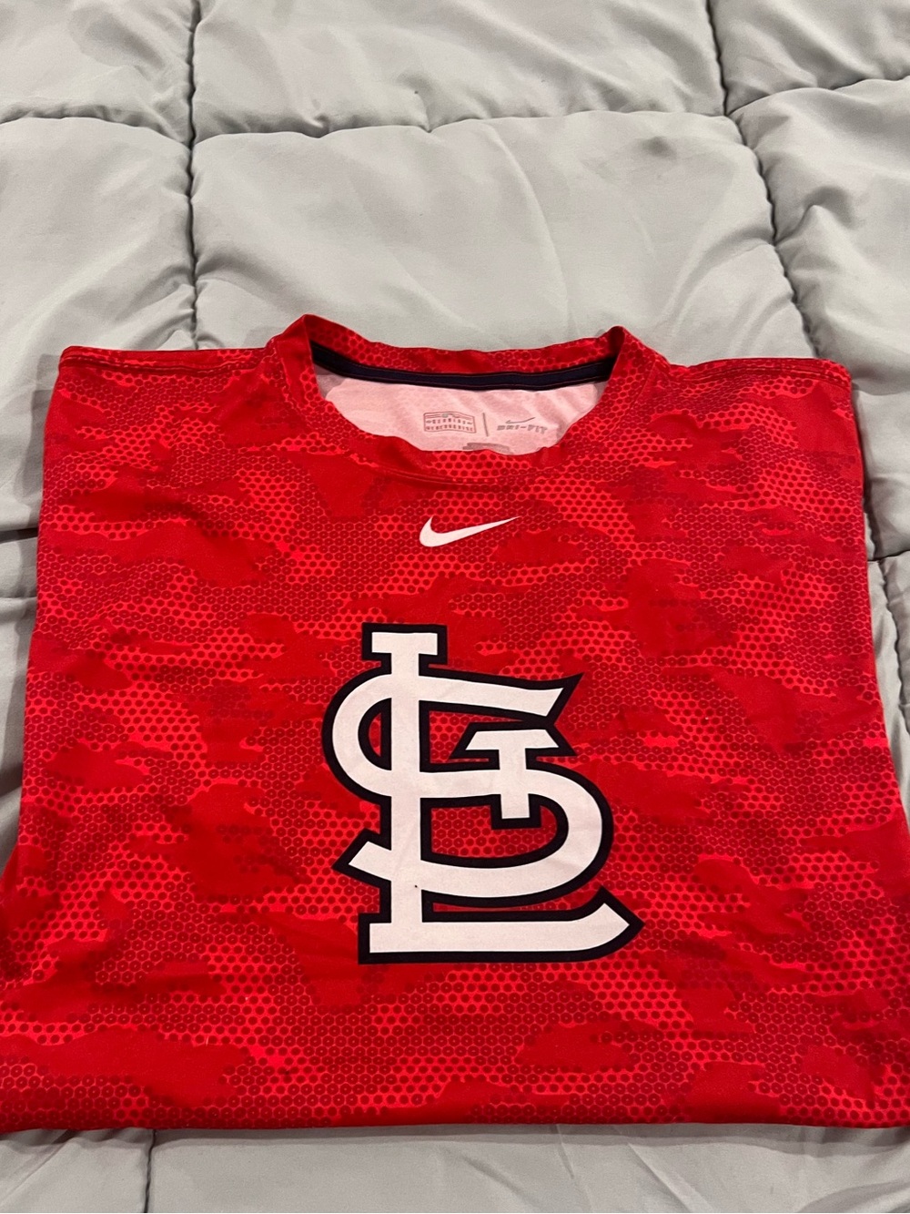 Nike Men's XXL Red Dri Fit St. Louis Cardinals MLB Logo Performance Tee